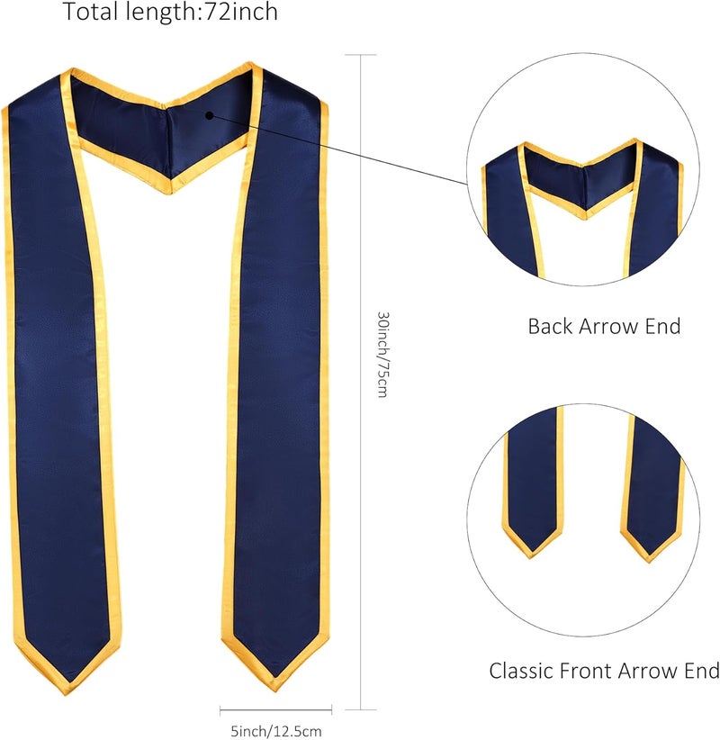 FtyFty Unisex Adult Graduation Honor Stole Classic End With Trim 72" Long - Image 4
